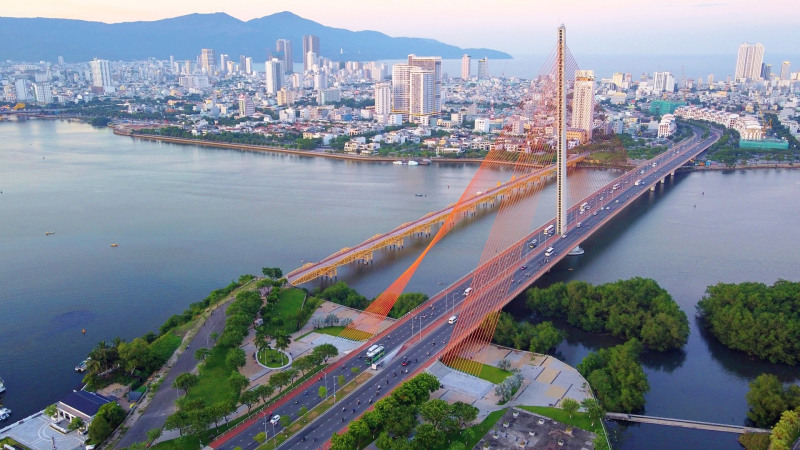 Một góc đô thị trung tâm thành phố Đà Nẵng.